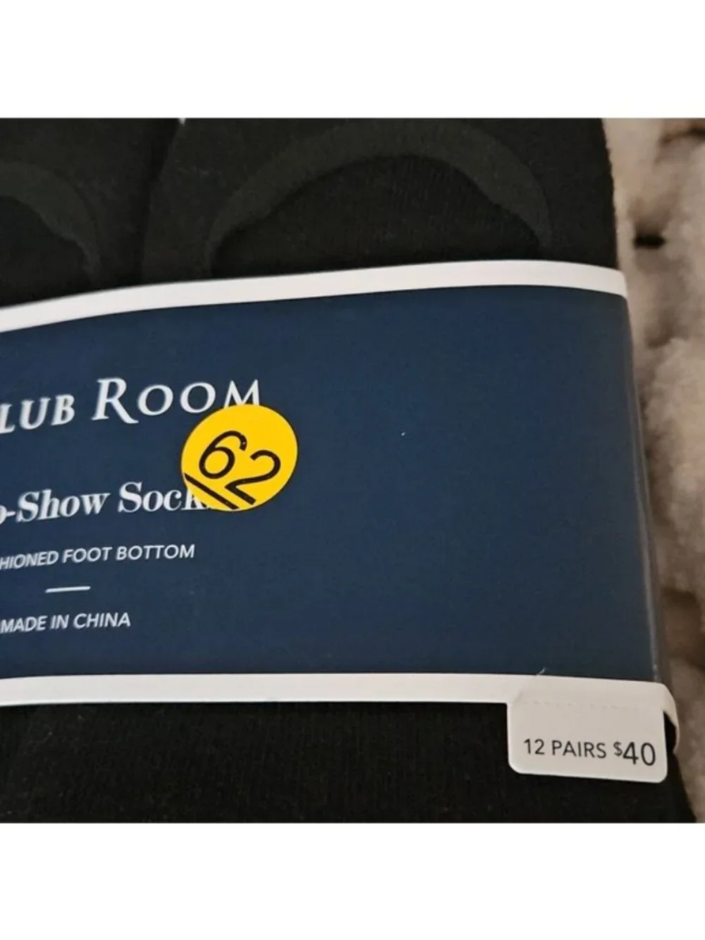 Club Room No Show Socks 12 Pack Men's New Shoe Size 7-12 Black Low Cut Macy's
